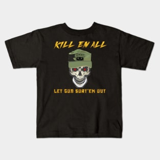 Ranger Patrol Cap - Skull - Ranger Airborne Killem All - Let God Sortem Out X 300 Kids T-Shirt